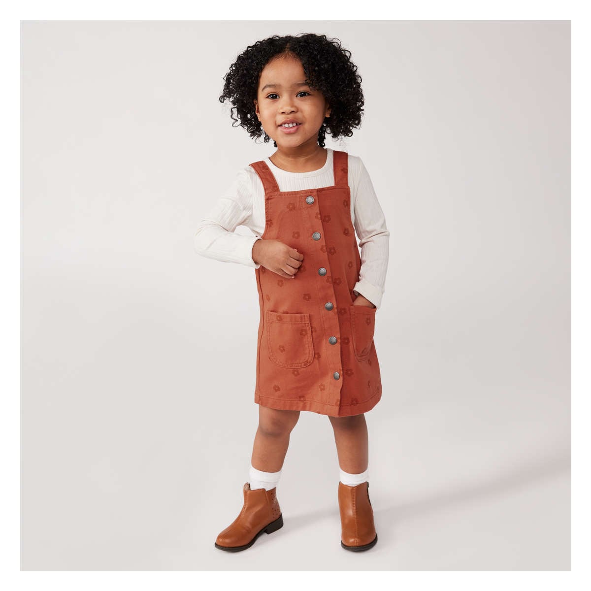 Toddler Girls Denim Pinafore